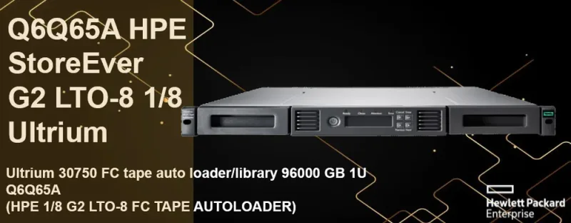 Q6Q65A - HP StoreEver 1/8 G2 LTO-8 Ultrium Fibre Channel 1U Rack-Mountable Tape Autoloader