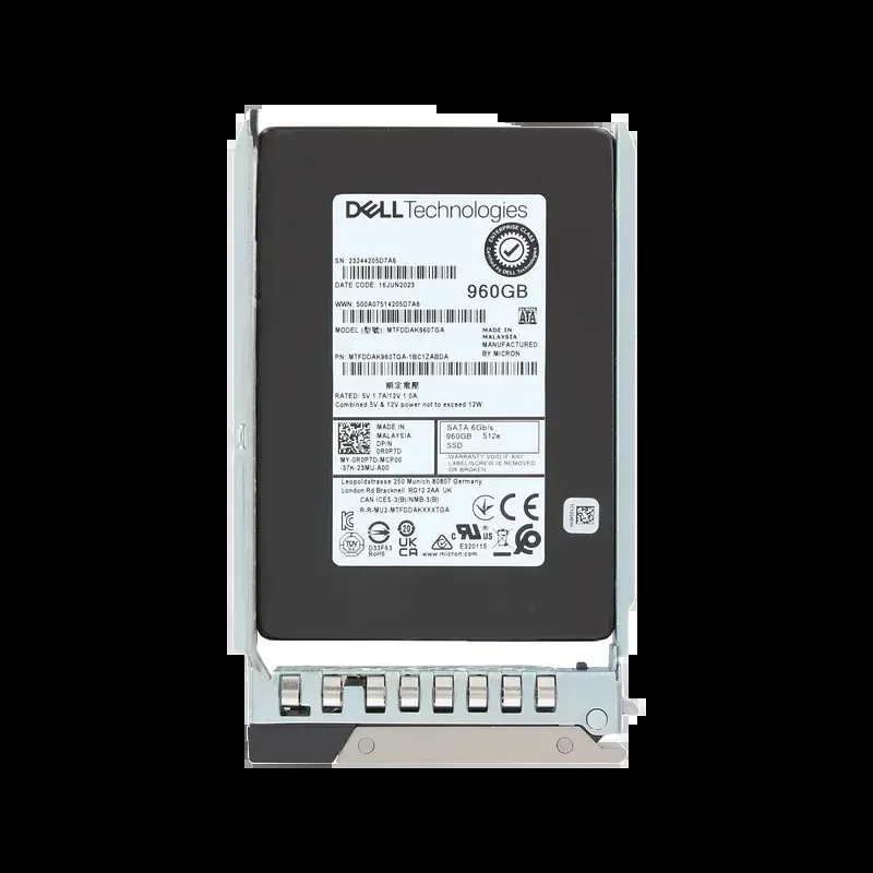 Dell R0P7D Dell 0R0P7D / R0P7D 960GB Triple-Level Cell SATA 6Gb/s Hot-Swappable Read Intensive 512e 2.5-Inch Solid State Drive with Tray for PowerEdge Server Gen14/15