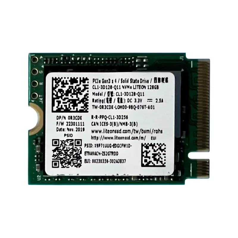 Dell R3CDK Dell 0R3CDK / R3CDK 128GB PCI Express NVMe 3.0 x4 M.2 2230 Solid State Drive. In Stock