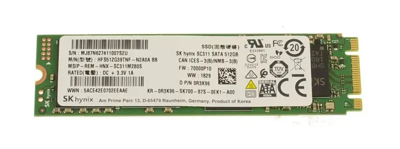 R3K96 - Dell 512GB Multi-Level Cell (MLC) SATA 6Gb/s M.2 2280 Solid State Drive
