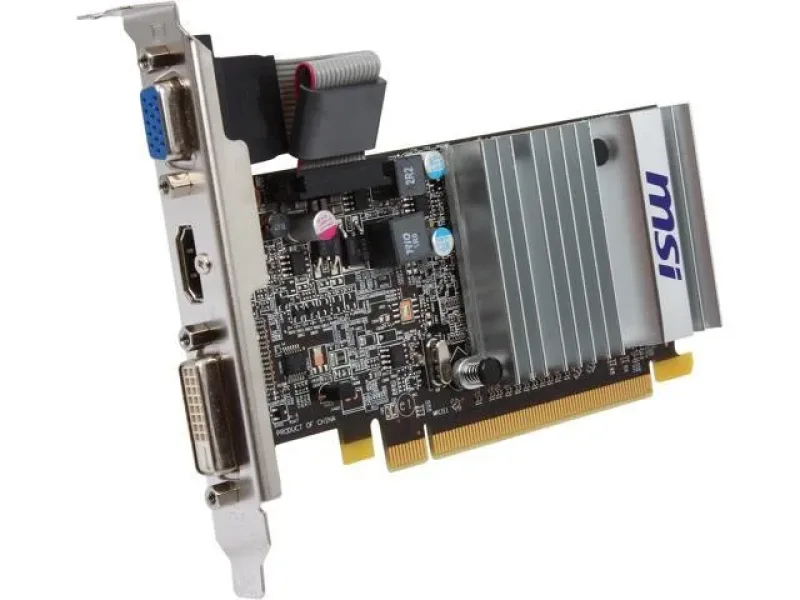 MSI R5450-MD1GD3H/LP Radeon HD 5450 1GB DDR3 64-Bit PCI Express 2.1 x16 DVI/ HDMI/ D-Sub/ HDCP Ready Low Profile Video Graphics Card