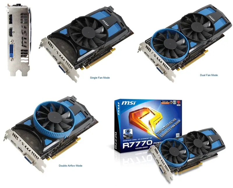 MSI R7770-PE-1GD5/OC Radeon HD7770 1GB 128-Bit GDDR5 PCI Express 3.0 X16 Video Graphics Card