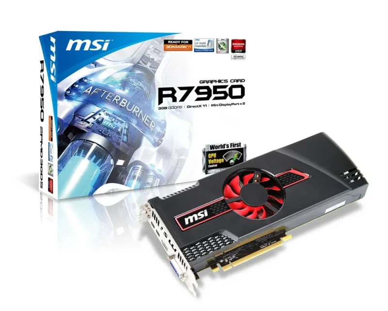 MSI R7950-2PMD3GD5/OC Radeon HD7950 3GB DDR5 DVI/HDMI/2xmini DisplayPort PCI-Express Video Graphics Card