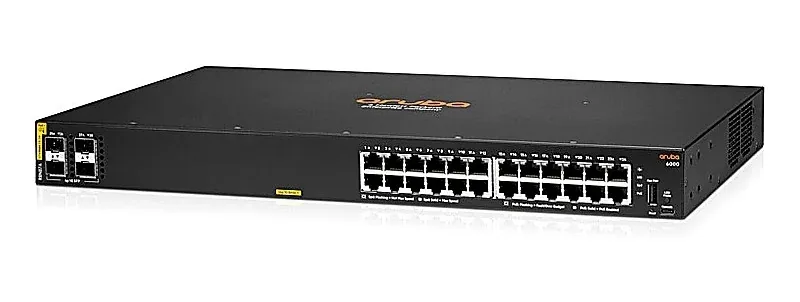 HPE R8N87-61001 Aruba 6000 24G-Class4-PoE-4SFP 24-Ports 10/100/1000Base-T PoE 4-Ports SFP 1-Ports USB-C Console 1-Ports USB Type-A Host Layer 2 Managed 1U Rack-mountable Gigabit Ethernet Network Switc
