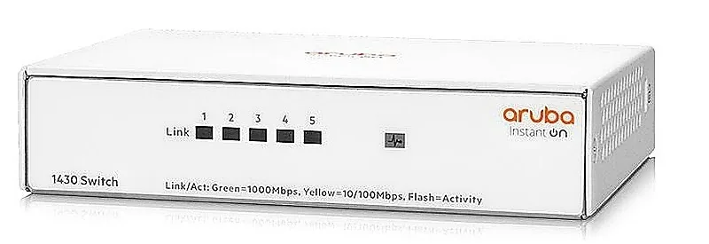 HPE R8R44-61001 Aruba Instant On 1430-5G 5-Ports 10/100/1000Base-T Layer 2 Unmanaged Gigabit Ethernet Network Switch