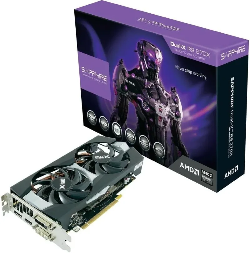 R9-270X - Sapphire Radeon R9 270 2GB PCI-Express Fh Dual Height DVI-d DVI-i Video Graphics Card