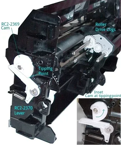 RC2-2269 - HP Transfer Roller Assembly with ground contact for LJ P4014 / P4015 / P4515 / M4555 Series