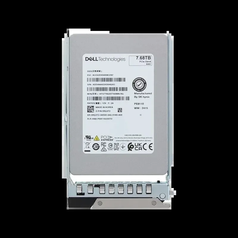 Dell RG3T2 7.68TB PCI Express NVMe 4.0 Read Intensive U.2 2.5-Inch Enterprise Solid State Drive