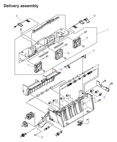 RG5-5645 - HP Delivery cross member Assembly for LJ 9000 / 9040 / 9050 / M9040 / M9050