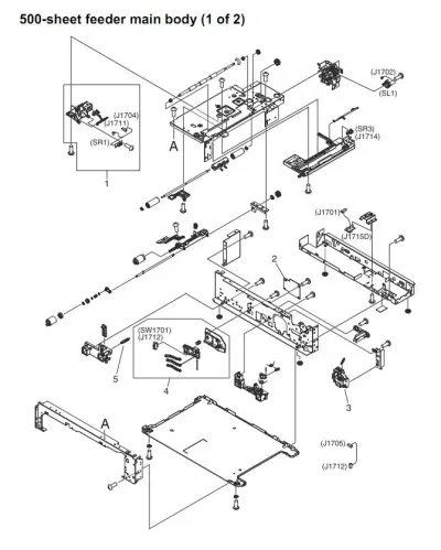 RM1-1122-000 - HP 500 Sheet Feeder PCA Assembly for LaserJet 4345 / M4345 Series