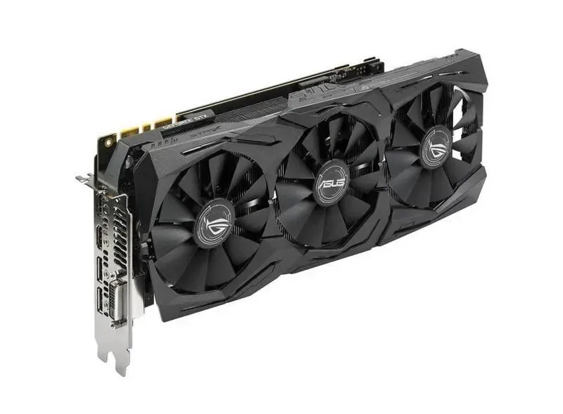 ROG-STRIX-GTX1080-A8G-11GBPS - ASUS ROG GeForce GTX 1080 Graphic Card 1683MHz Core 1822MHz Boost Clock 8GB GDDR5X PCI Express 3.0 Triple Slot Space Required