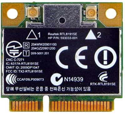 RTL8191SE-06 - Dell Wireless, 802.11A/B/G/N PCI Express HALF Mini Card