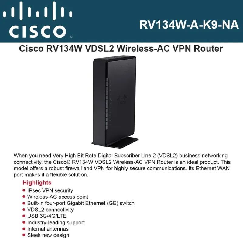 RV134W-A-K9-NA - Cisco Wireless-AC VPN Router