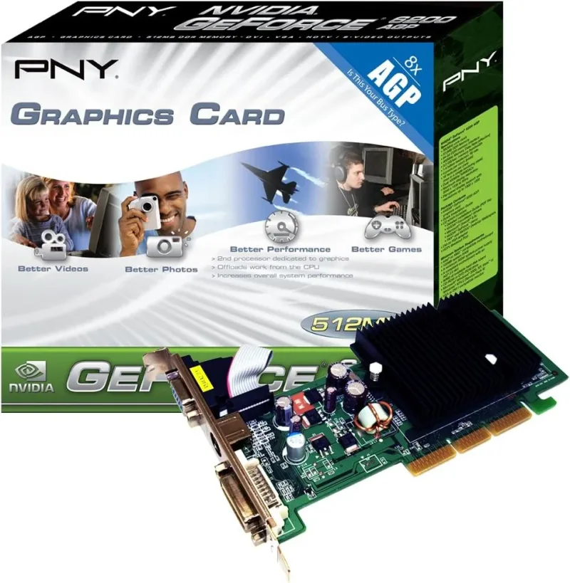 RVCG62512AXB - PNY GeForce 6200 512MB AGP 4X/8X Video Graphics Card