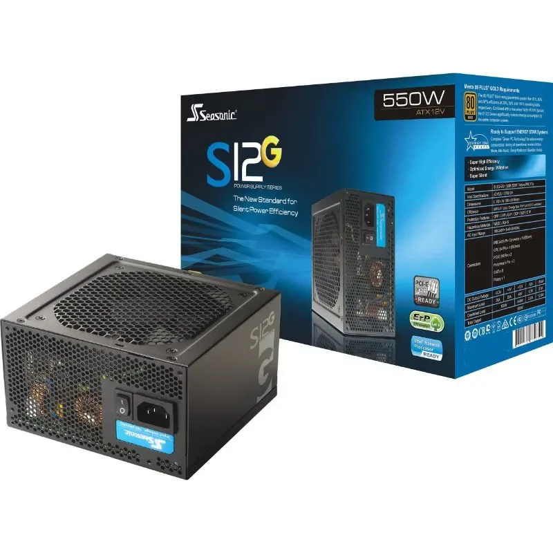 S12G-550 - Seasonic SSR-550RT 550-Watts 80-Plus Gold ATX 12V Power Supply with Active PFC