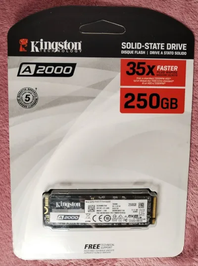 SA2000M8/1000G Kingston A2000 1TB M.2 PCIe Gen 3.0 x 4 Lanes Solid State Drive (3D TLC NAND)