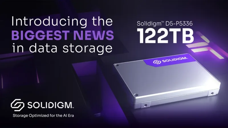 Solidigm SBFPF2BV0P12OF1 D5-P5336 122.88TB 3D5 Quad-Level Cell PCI Express 4.0 x4 Generic FIPS 2.5-inch Solid State Drive. In Stock