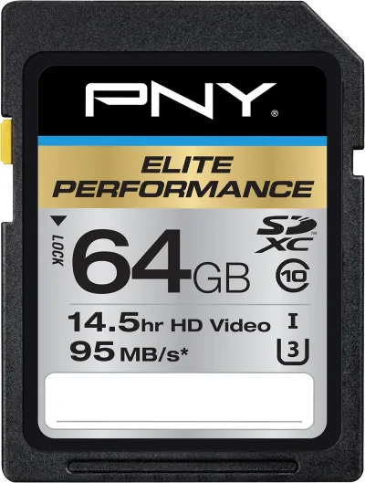 SD64G10ELIPER-EF - PNY 64GB Elite Performance Class 10 SDXC UHS-I Flash Memory Card