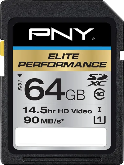 SD64G10PER-EF - PNY 64GB Performance Class 10 SDXC UHS-I Flash Memory Card