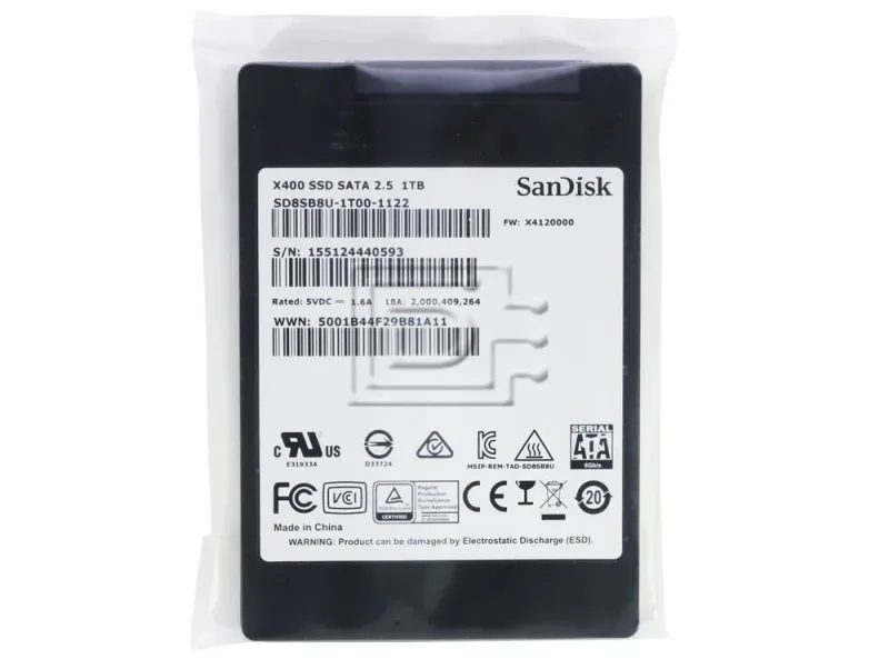 SD8SB8U-512G-1122 - SanDisk X400 Series 512GB SATA 6GB/s 2.5-inch Solid State Drive