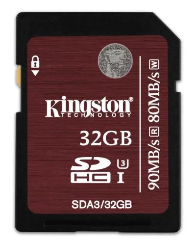 Kingston SDA3/16GB 16GB Class 3 SDHC UHS-I U3 Flash Memory Card