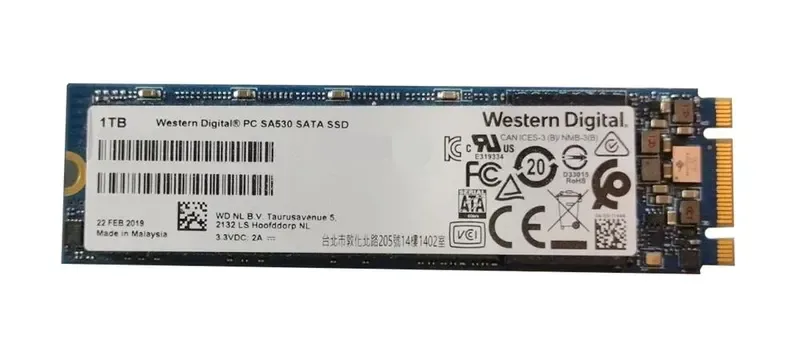 SDASN8Y-1T00 - Western Digital PC SA530 1TB Triple-Level Cell SATA 6Gb/s 3D NAND M.2 2280 Solid State Drive