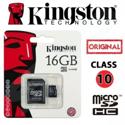 Kingston SDC10/16GBCR 16GB Class 10 microSDHC Flash Memory Card