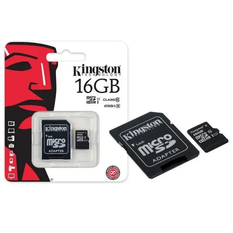 Kingston SDC10G2/16GBCP 16GB Class 10 microSDHC UHS-I Flash Memory Card