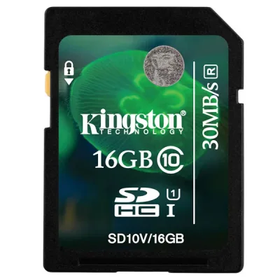 Kingston SDCA10/16GB 16GB Class 10 microSDHC Flash Memory Card