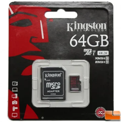Kingston SDCAC/64GB 64GB Class10 microSDHC UHS-I U3 Action Camera Flash Memory Card