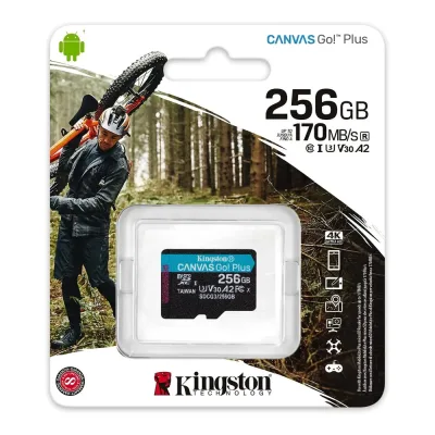 Kingston SDCG2/64GBSP Canvas Go 64GB Class 10 microSDXC UHS-I U3 V30 Flash Memory Card