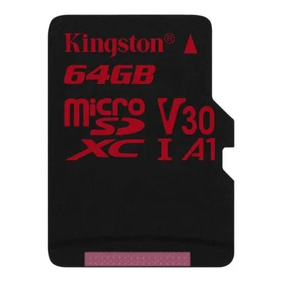 Kingston SDCR/64GBSP Canvas React 64GB Class 10 microSDXC U3 UHS-I V30 A1 100MB/s Read 80MB/s Write Flash Memory Card