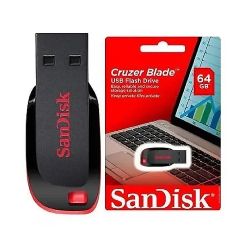 SDCZ50-064G-B35 - SanDisk 64GB Cruzer Blade USB 2.0 Flash Drive
