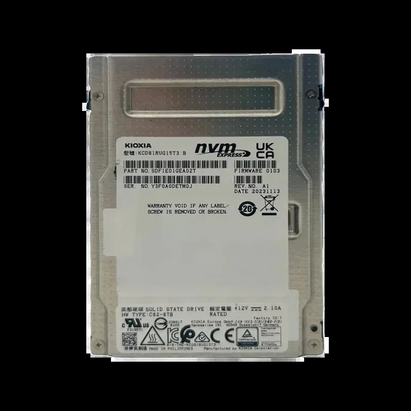 KIOXIA SDF1E01GEA02T CD8-R 15.36TB PCI Express NVMe 4.0 x4 U.2 2.5-Inch Solid State Drive. In Stock