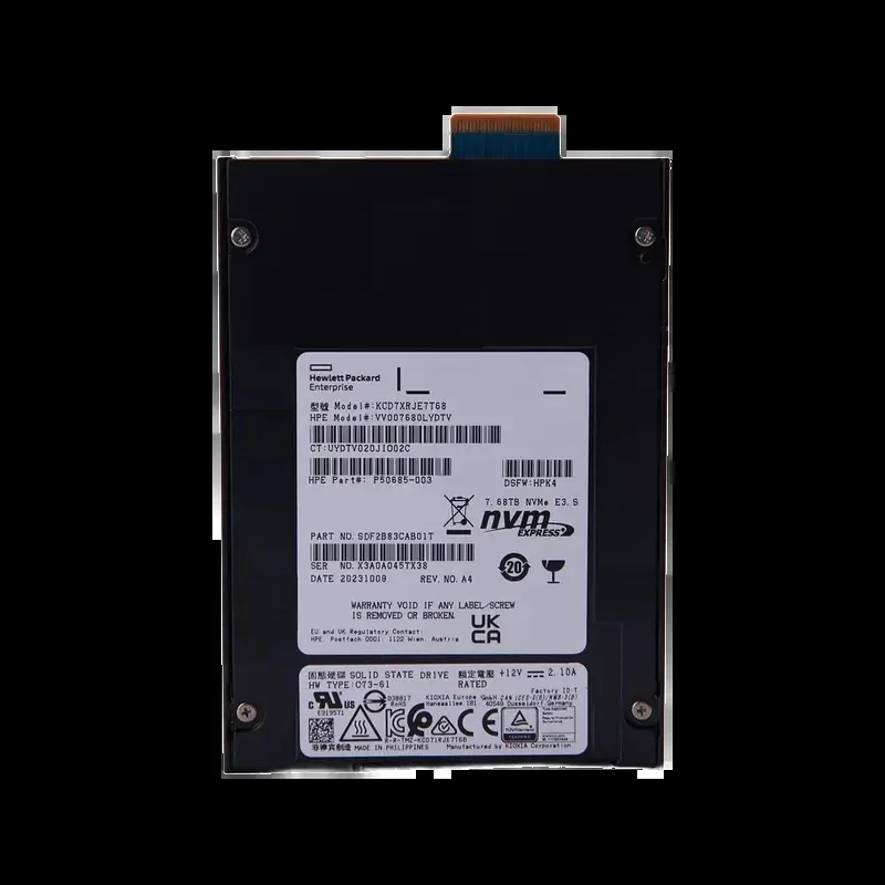 KIOXIA SDF2B83CAB01T KIOXIA 7.68TB PCIe 3.0 NVMe SSD for read-intensive enterprise workloads