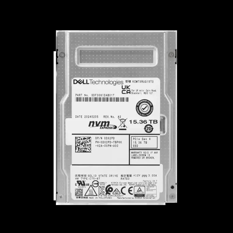 KIOXIA SDF3081DAB01T 15.36TB Triple-Level Cell PCI Express NVMe 4.0 Read Intensive SFF 2.5-Inch Enterprise Solid State Drive