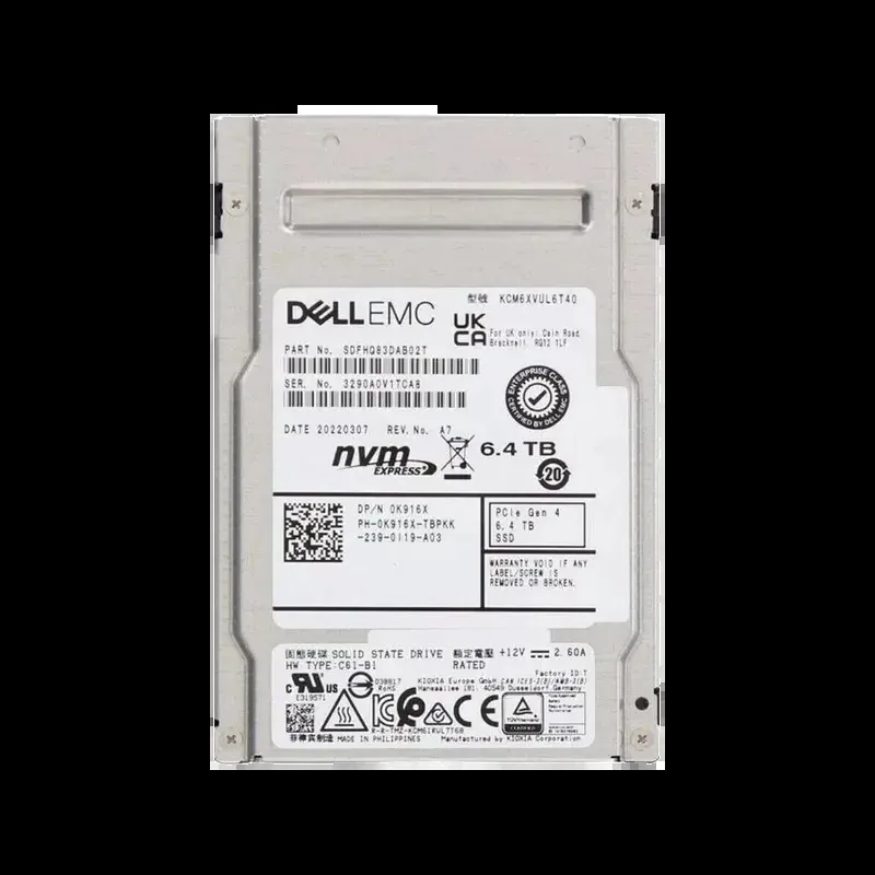 KIOXIA SDFHQ83DAB02T CM6 6.4TB Triple-Level Cell PCI Express NVMe 4.0 SFF 2.5-Inch Solid State Drive (OEM). In Stock