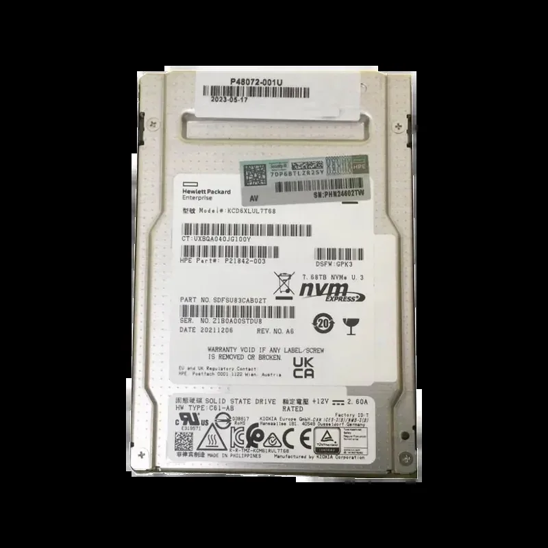 KIOXIA SDFSU83CAB02T CD6-R 7.68TB PCI Express NVMe 4.0 SFF 2.5-Inch Solid State Drive. In Stock