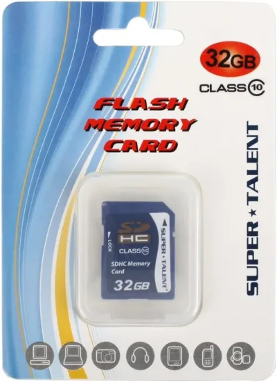 SDHC32-C10 - Super Talent 32GB Class 10 SDHC Flash Memory Card