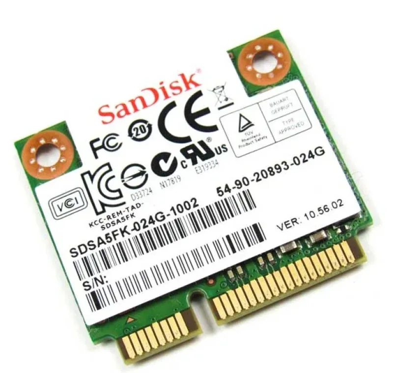 SDSA5DK-024G-1001 - Sandisk 24GB mSATA Mini PCI-e Solid State Drive for Ideapad U300S