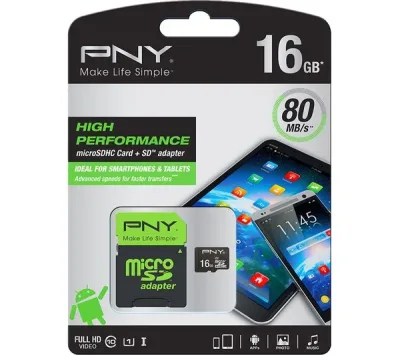 SDU16G10PER-EF - PNY Performance 16GB Class 10 microSDHC Flash Memory Card