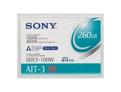 SDX3100W - Sony AIT-3 Data Cartridge - AIT AIT-3 - 100GB (Native) / 260GB (Compressed)