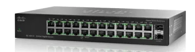 SG102-24 - Cisco Small Business 24-Port 24 x 10/100/1000Base-T + 2 x Combo Mini-GBIC 1U Rack-mountable Unmanaged Gigabit Ethernet Network Switch