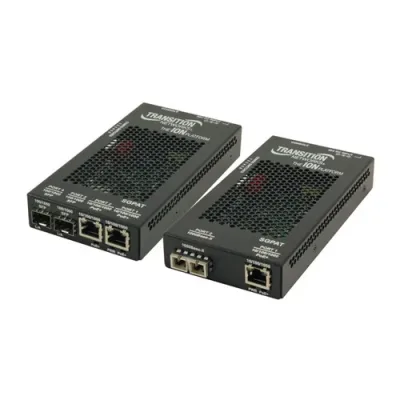 SGPOE1013-100-NA - Transition Networks 2-Port 10/100/1000Base-T / 1000Base-SX MM SC Gigabit PoE Transceiver Media Converter