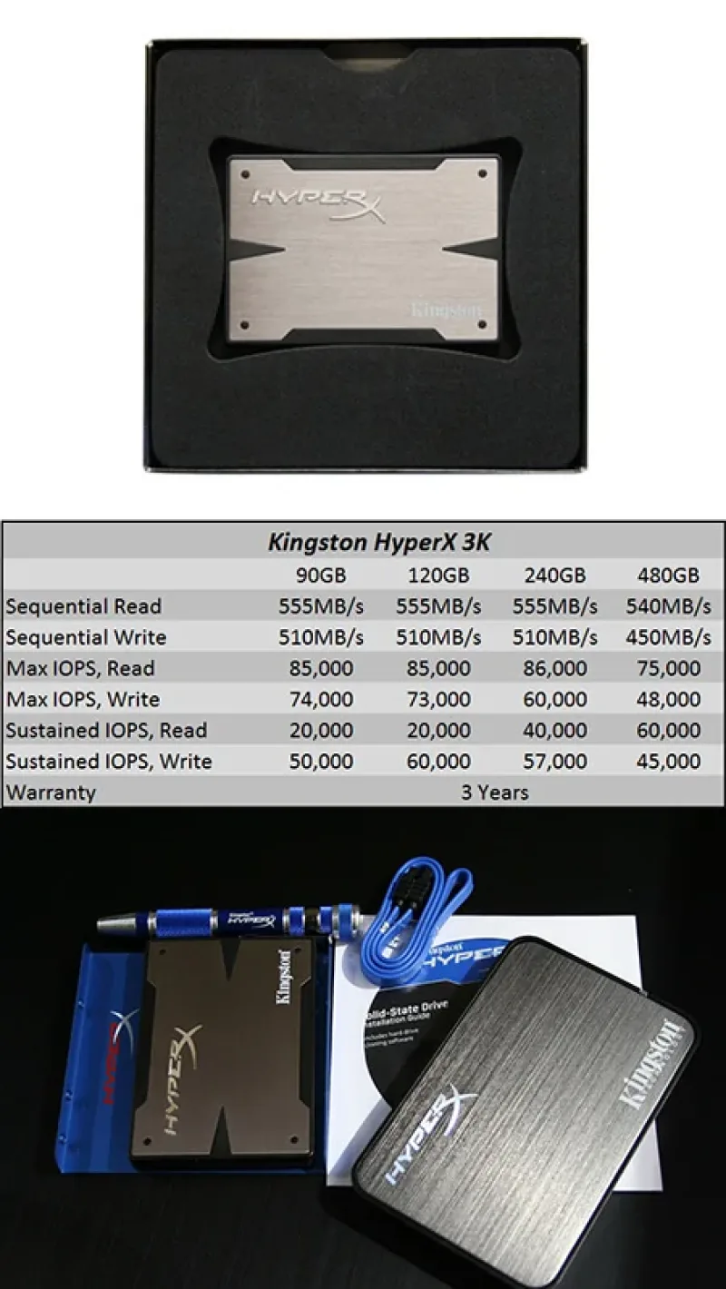 Kingston SH103S3/240G 240GB 2.5-inch 6GB/s HyperX 3K MLC SATA Solid State Drive