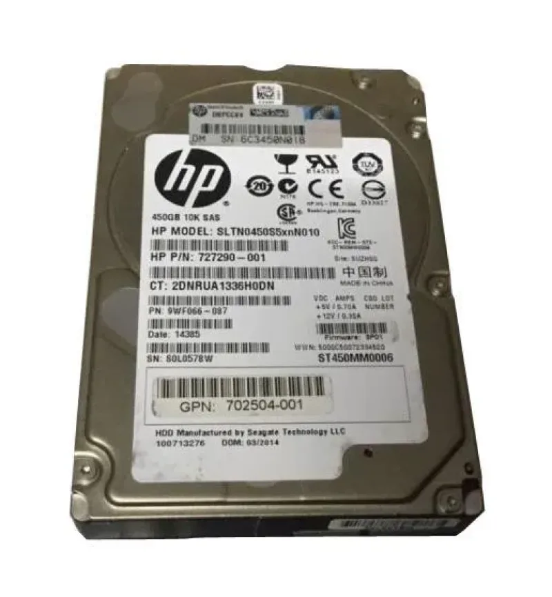 SLTN0450S5XNN010 - HP 450GB 10000RPM SAS 6Gb/s 2.5-inch Hard Drive for StoreServ 7000 / 10000
