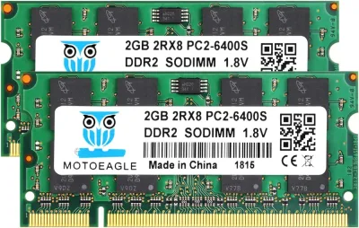 Dell SNPCM997C/4G 4GB DDR2-667MHz PC2-5300 non-ECC Unbuffered CL5 200-Pin SoDimm Dual Rank Memory Module