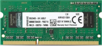 Kingston SNY16D3LS1KBG/4G 4GB DDR3-1600MHz PC3-12800 non-ECC Unbuffered CL11 204-Pin SoDimm Single Rank Memory Module