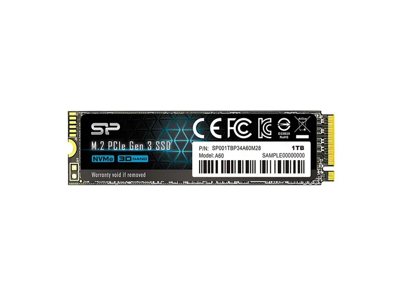 SP001TBP34A60M28 - Silicon Power P34A60 1TB PCI Express 3.0 NvMe x4 M.2 2280 Solid State Drive