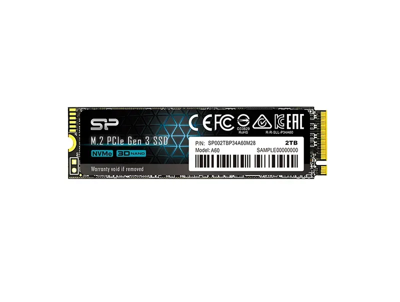 SP002TBP34A60M28 - Silicon Power P34A60 2TB PCI Express 3.0 NvMe x4 M.2 2280 Solid State Drive
